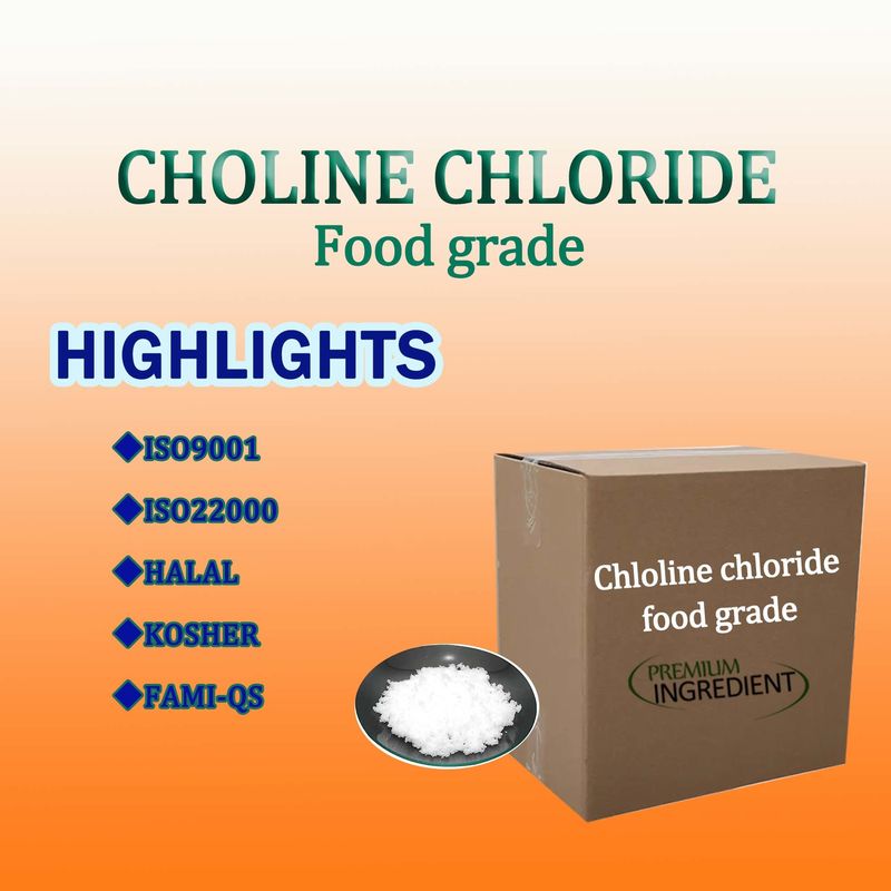 Food Grade 98% Choline Chloride White Crystalline Powder 67-48-1